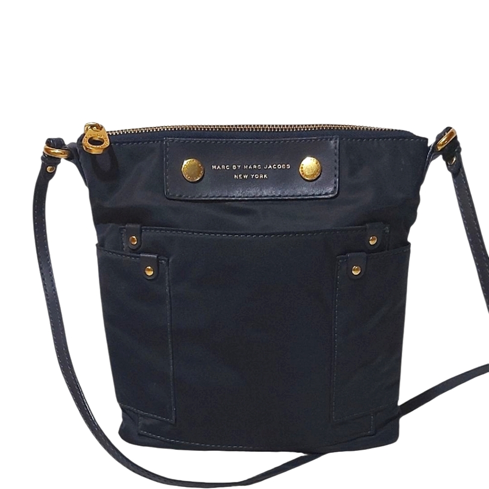 Marc Jacobs Blue Crossbody Bag with Gold Accents